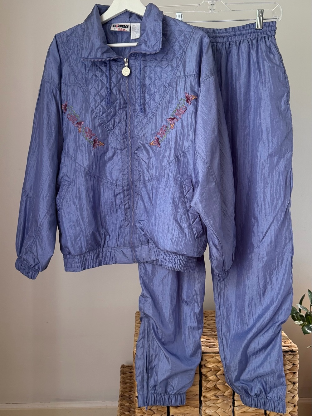 Women's Vintage WILSON Advantage Nylon Track Suit Jacket Pants Set Vtg Medium L